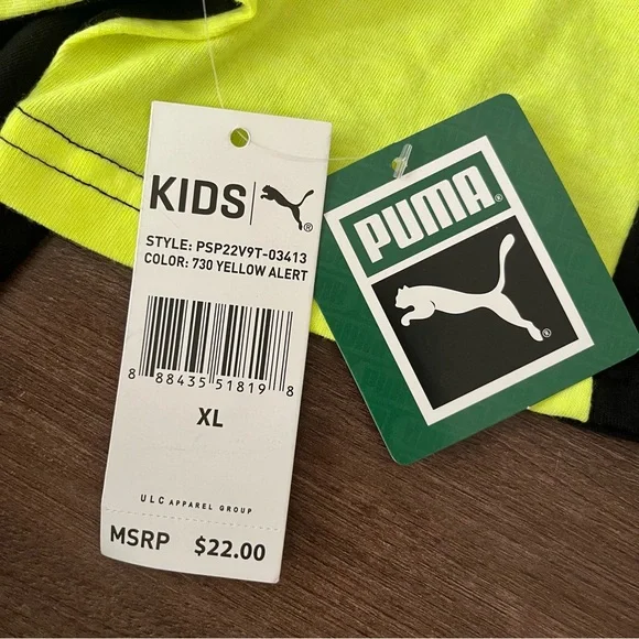 3/$30 Puma Black & Yellow Activewear Tee Shirt - Picture 4 of 5